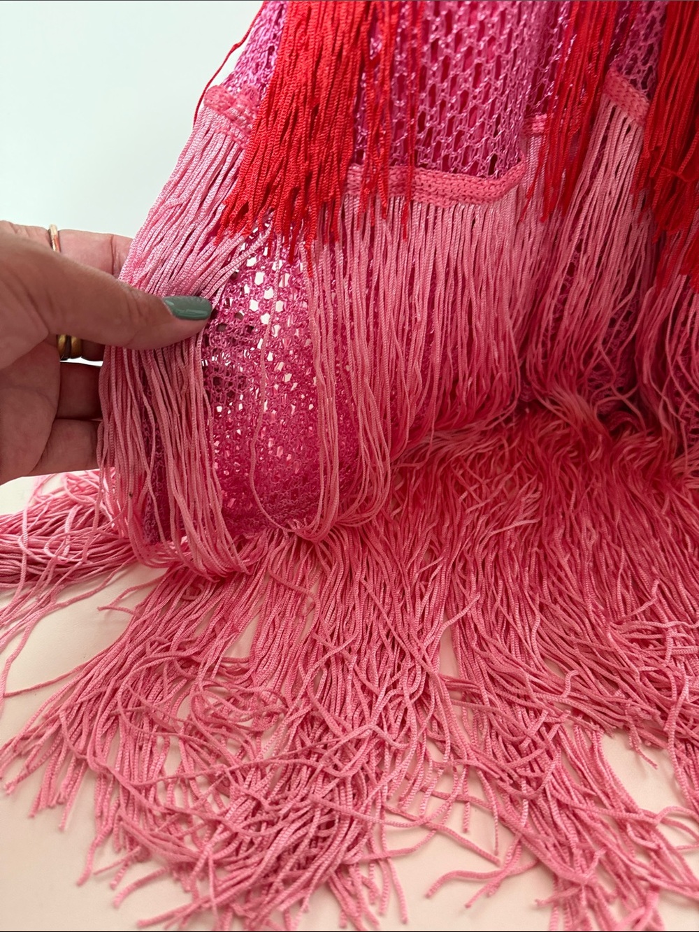 Anthropologie Let me Be Tiered Fringe Ombré Dress - Picture 12 of 17